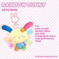 rainbow bunny keychain