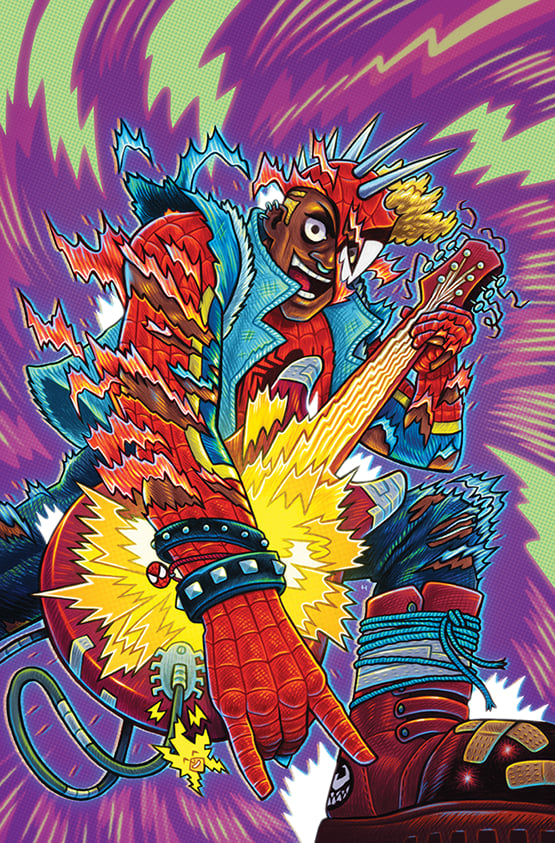 Image of Spider-Punk: Arms Race #3 variant cover signed comic.