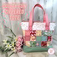 Image 1 of QUILTY FUN ZIPPERED TOTE KIT - Vintage Easter Tote 