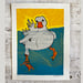 Image of SWIMMING DUCK ART PRINT