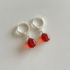 glass dotted ladybug huggie hoop earrings