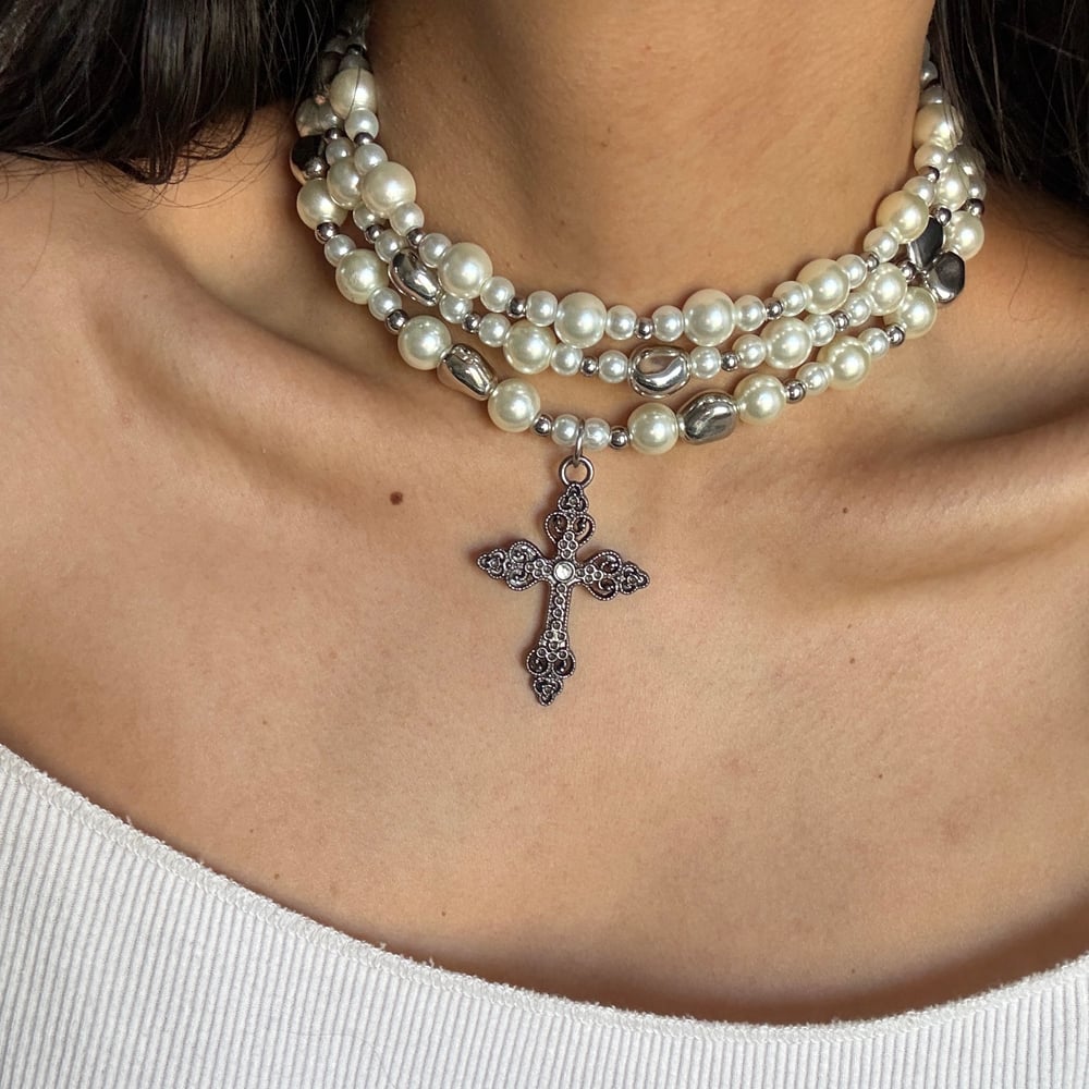 Image of Triple Crossed Necklace
