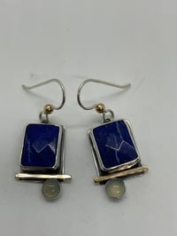 Image 1 of Sterling gold fill lapis aqua marine