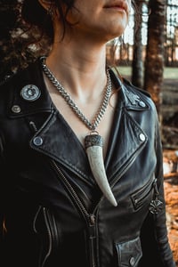 Image 4 of Silver Capped Goat Horn necklace