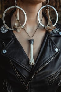 Image 1 of Silver Capped Leg Bone necklace