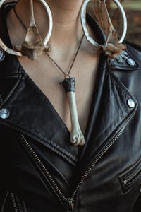 Image 3 of Silver Capped Leg Bone necklace