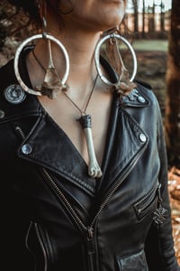 Image 2 of Silver Capped Leg Bone necklace