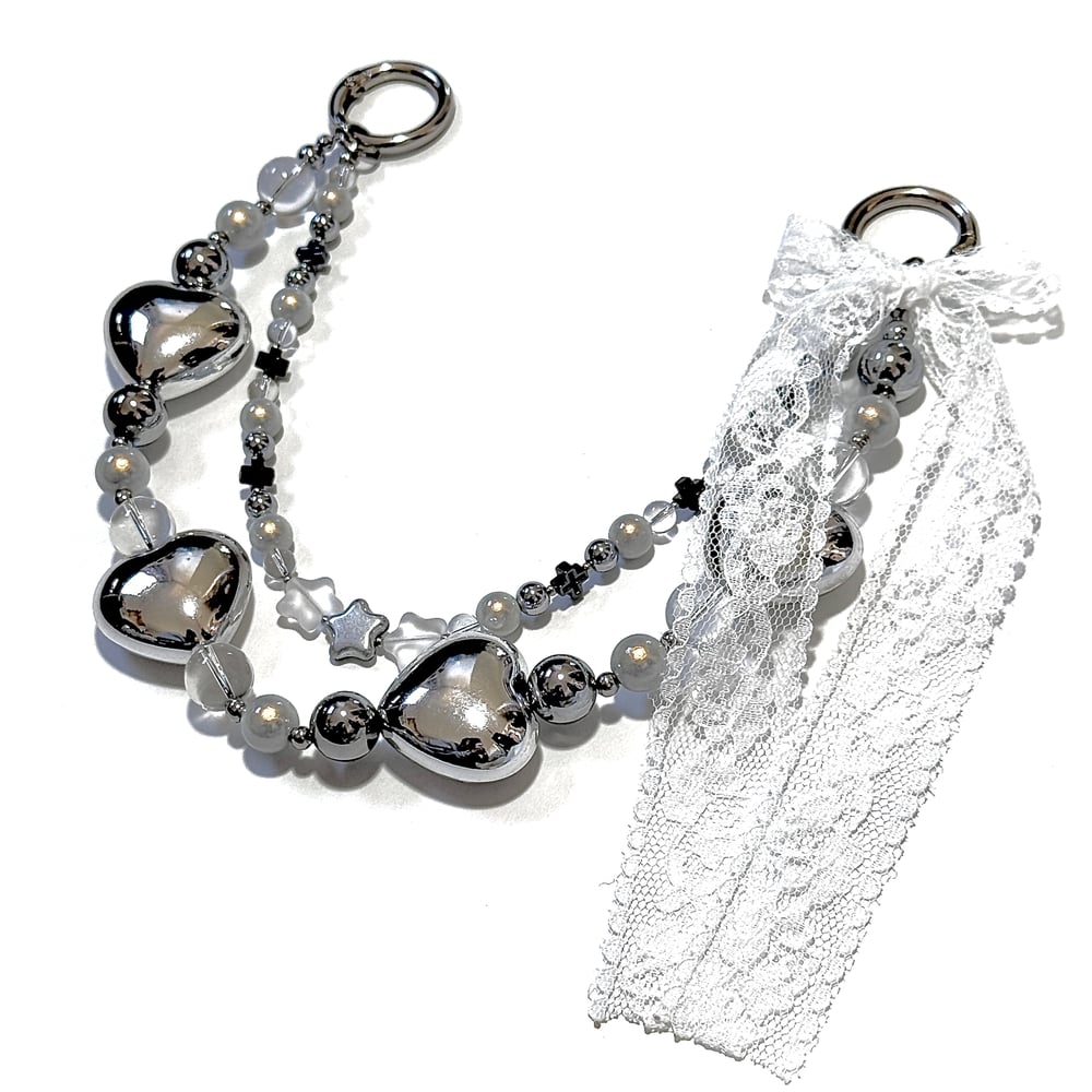 Image of Silver Heart Bag Chain 