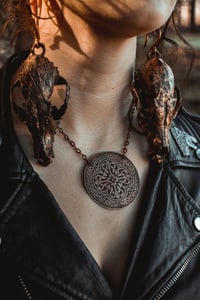 Image 1 of Ornaments of Old etched brass necklace