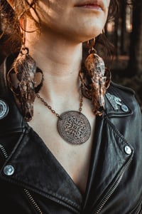 Image 2 of Ornaments of Old etched brass necklace
