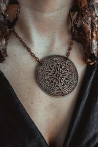 Image 3 of Ornaments of Old etched brass necklace