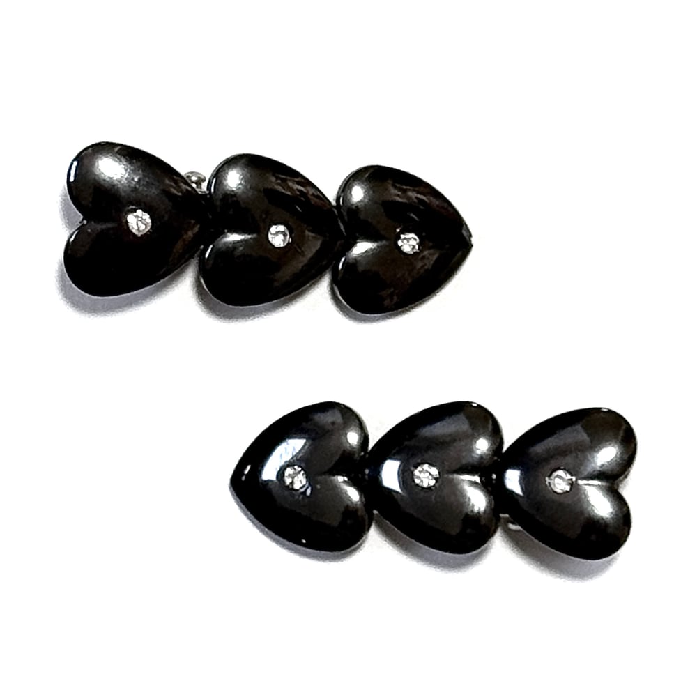 Image of Hematite Heart Clips
