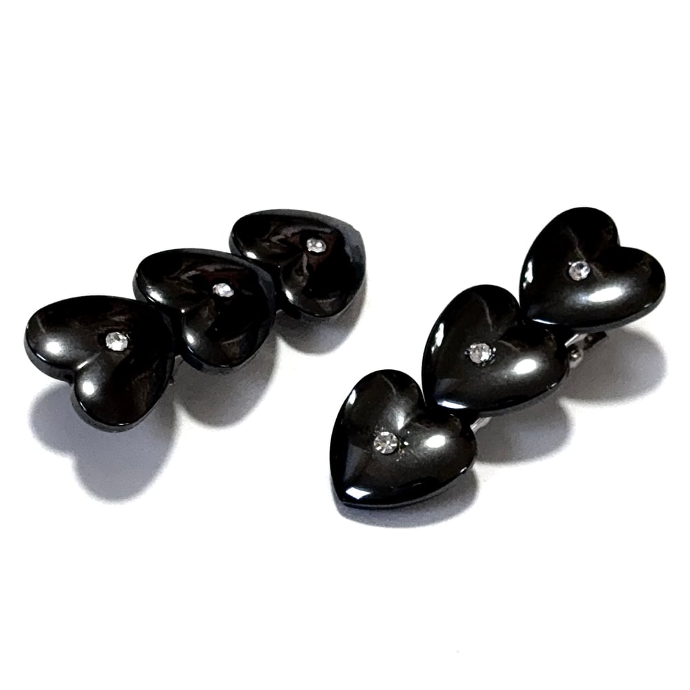 Image of Hematite Heart Clips