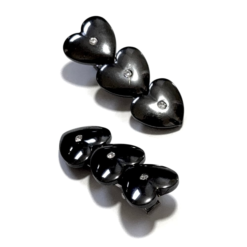 Image of Hematite Heart Clips