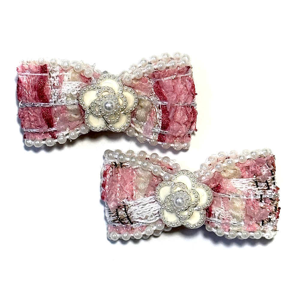 Image of Pink Tweed Clips