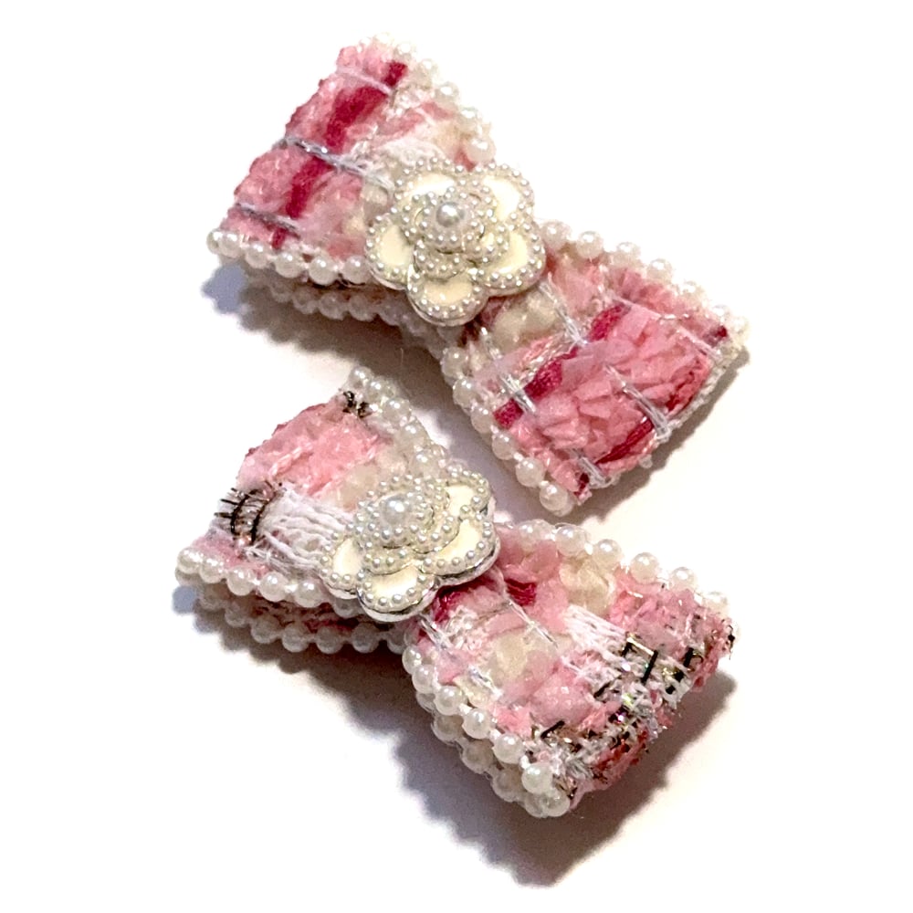 Image of Pink Tweed Clips