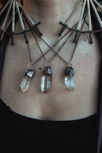 Image 2 of Silver Capped Quartz crystal necklaces