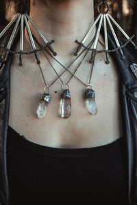 Image 3 of Silver Capped Quartz crystal necklaces