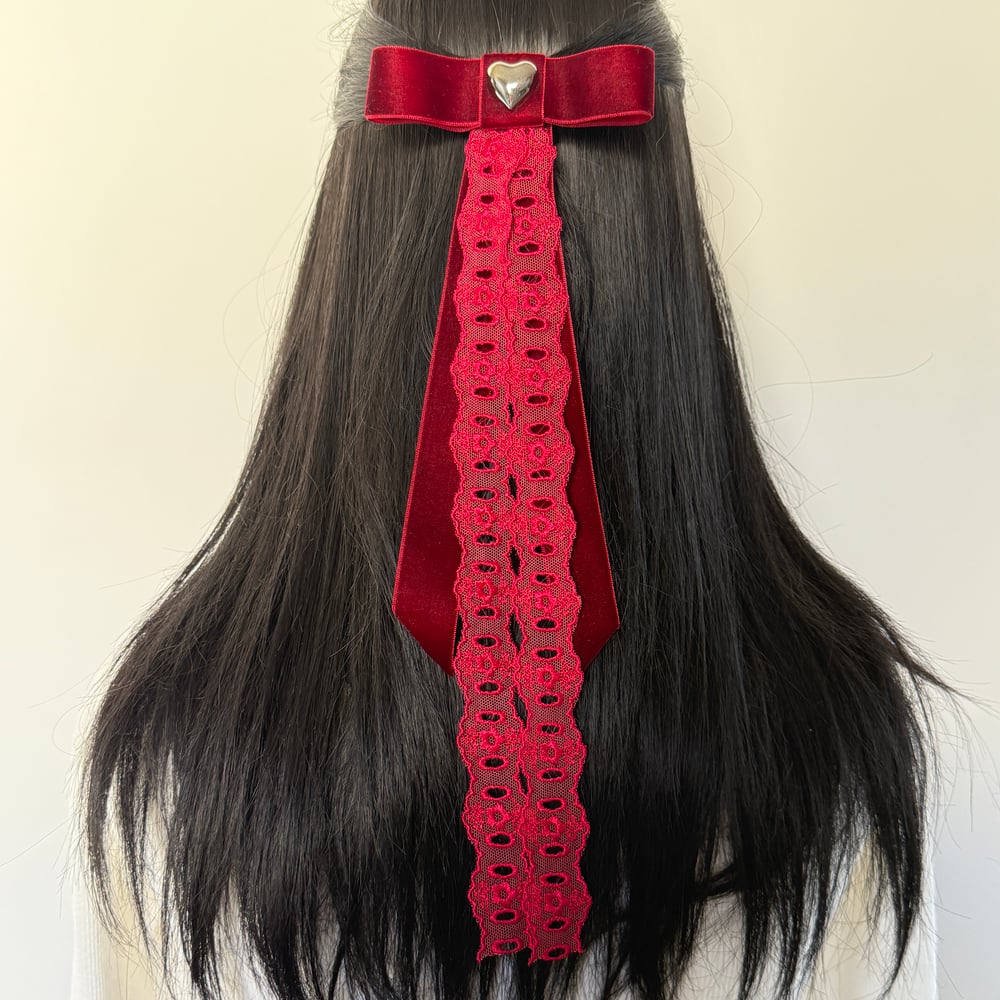 Image of Red Heart Angel Bow