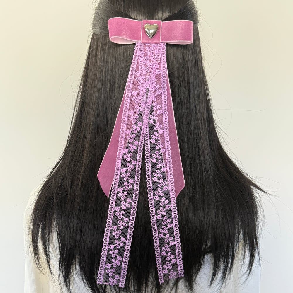 Image of Purple Heart Angel Bow