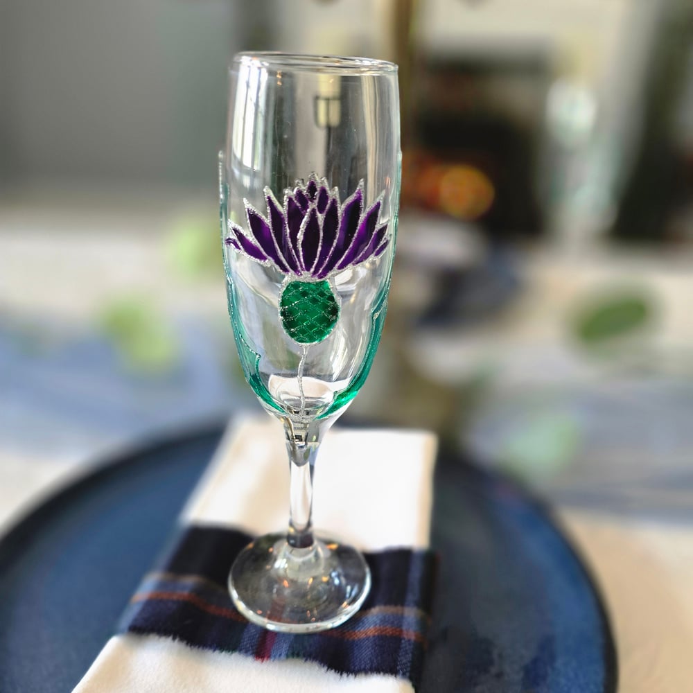 Image of 'Thistle' - Champagne Flute 