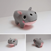 Cute felt hippo soft sculpture