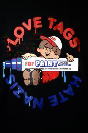 Image of Black Edition: UP X Random Above Reason "WE LOVE TAGS AND HATE NAZIS" Shirt