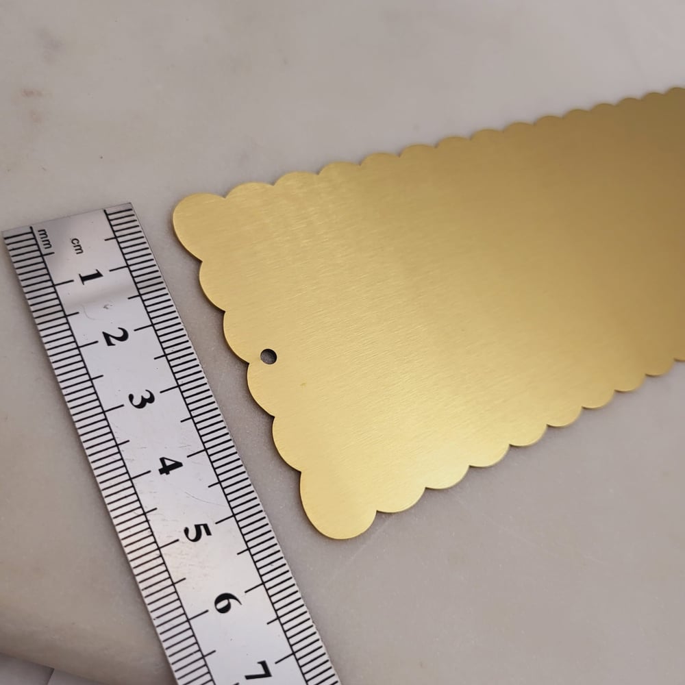 Image of Big size Metal Invitation Bookmark Engraving Blanks. Special Large Gold Bookmark with multiple Curve