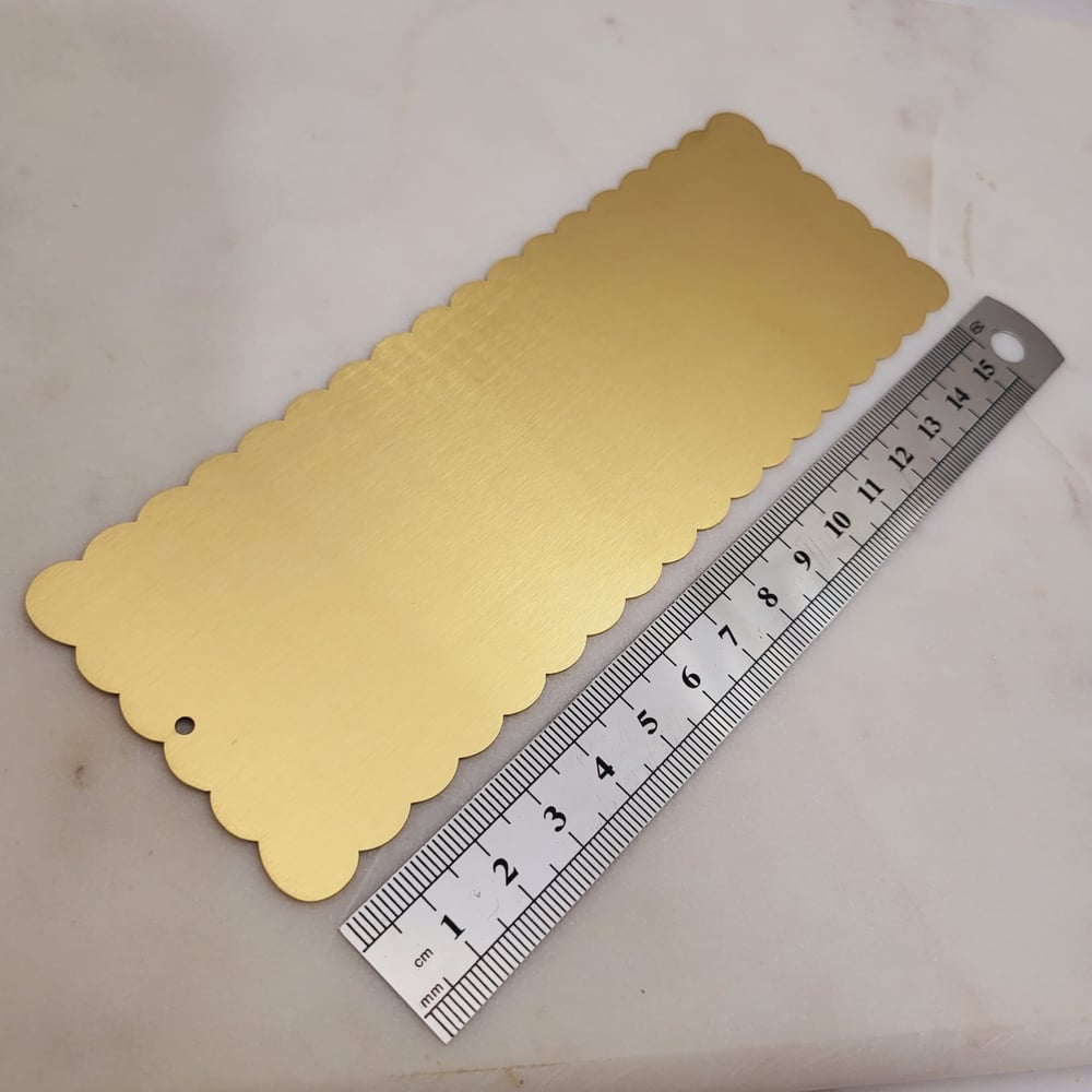 Image of Big size Metal Invitation Bookmark Engraving Blanks. Special Large Gold Bookmark with multiple Curve