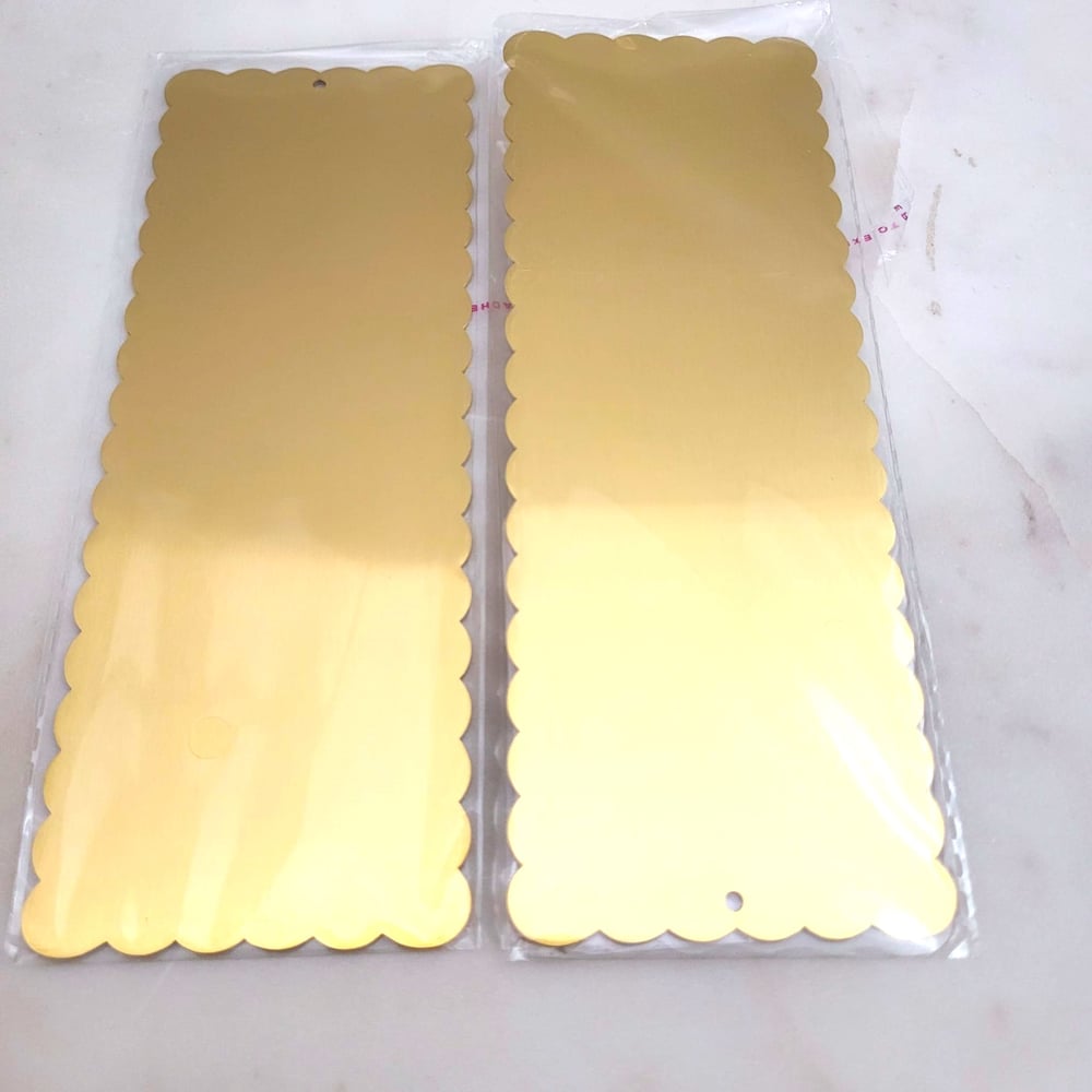 Image of Big size Metal Invitation Bookmark Engraving Blanks. Special Large Gold Bookmark with multiple Curve