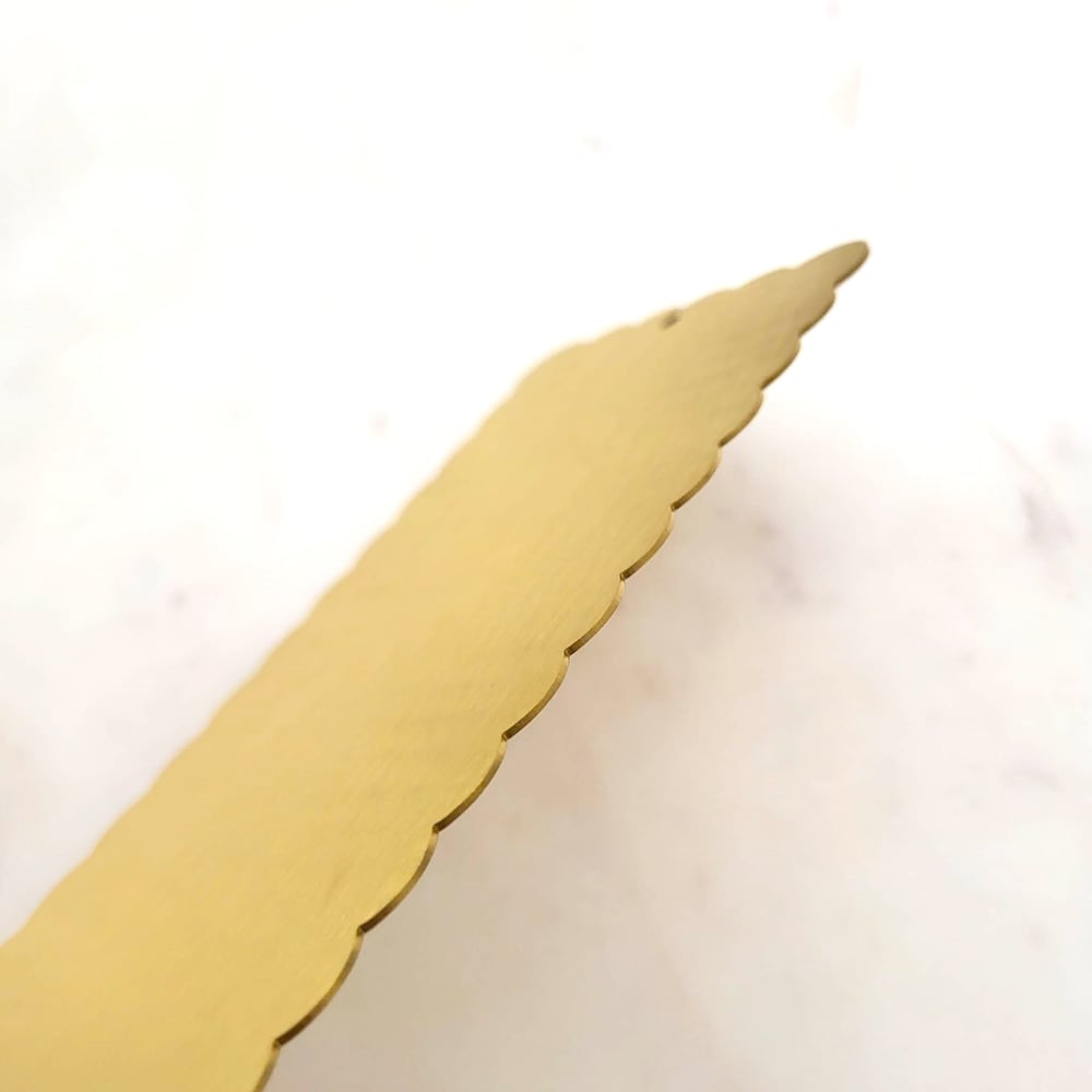Image of Big size Metal Invitation Bookmark Engraving Blanks. Special Large Gold Bookmark with multiple Curve
