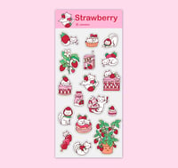 Image 1 of Chat fraises - Feuille stickers