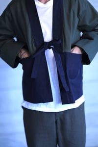 Image 3 of Mao-Chou Kimono Jacket - Green & Black