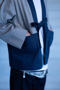 Image 8 of Mao-Chou Kimono Jacket - Blue & light grey