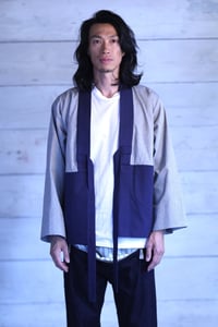 Image 1 of Mao-Chou Kimono Jacket - Blue & light grey