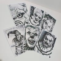 Set of 6 Black & white Horror themed note cards