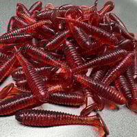 2" Salty Ripper Paddle Tail Motor Oil Super Red Swimbait