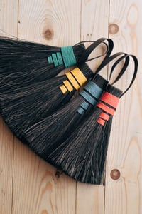 Image 1 of Arenga fibre hand brush broom with hemp and leather