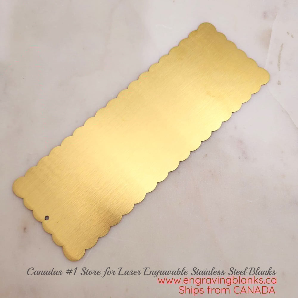 Image of Big size Metal Invitation Bookmark Engraving Blanks. Special Large Gold Bookmark with multiple Curve