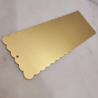 Image 6 of Large Metal Bookmark Blank Laser Engraving. Premium Big Gold Bookmark with multiple Curved sides.
