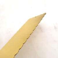 Image 4 of Large Metal Bookmark Blank Laser Engraving. Premium Big Gold Bookmark with multiple Curved sides.