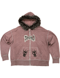 Image 1 of Soft Red Fur Zip Up