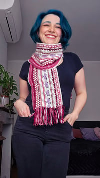 Image 1 of Hearts & Fringe Scarf