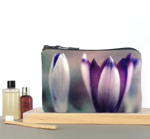 Image of Crocus, wash bag, make-up, travel zipper pouch