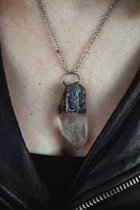 Image 1 of Chunky Silver Capped Quartz necklace