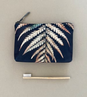 Image of Fern, wash bag, make-up, travel zipper pouch