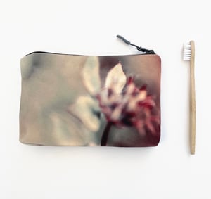 Image of Watercolour wildflower, wash bag, make-up, travel zipper pouch