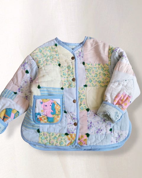 Image of Pastel Patchwork Quilt Coat - 8 years