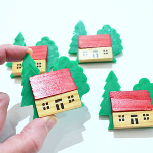 Image of Vintage Putz House Brooches