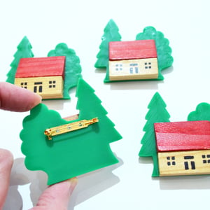 Image of Vintage Putz House Brooches